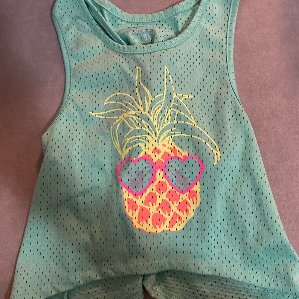 Kids Pineapple Tank Top - Teal